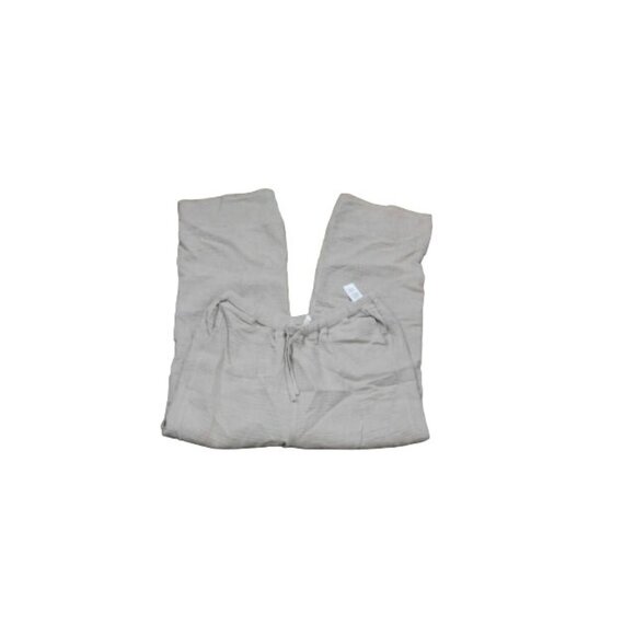 Splendid Size L Large Waffle Fabric Beige Drawstring Cropped Pants - Picture 1 of 2
